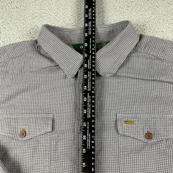 Orvis Shirt Mens 2XL XXL Grey Houndstooth Fairbanks Flannel Outdoor Long Sleeve - Picture 9 of 12